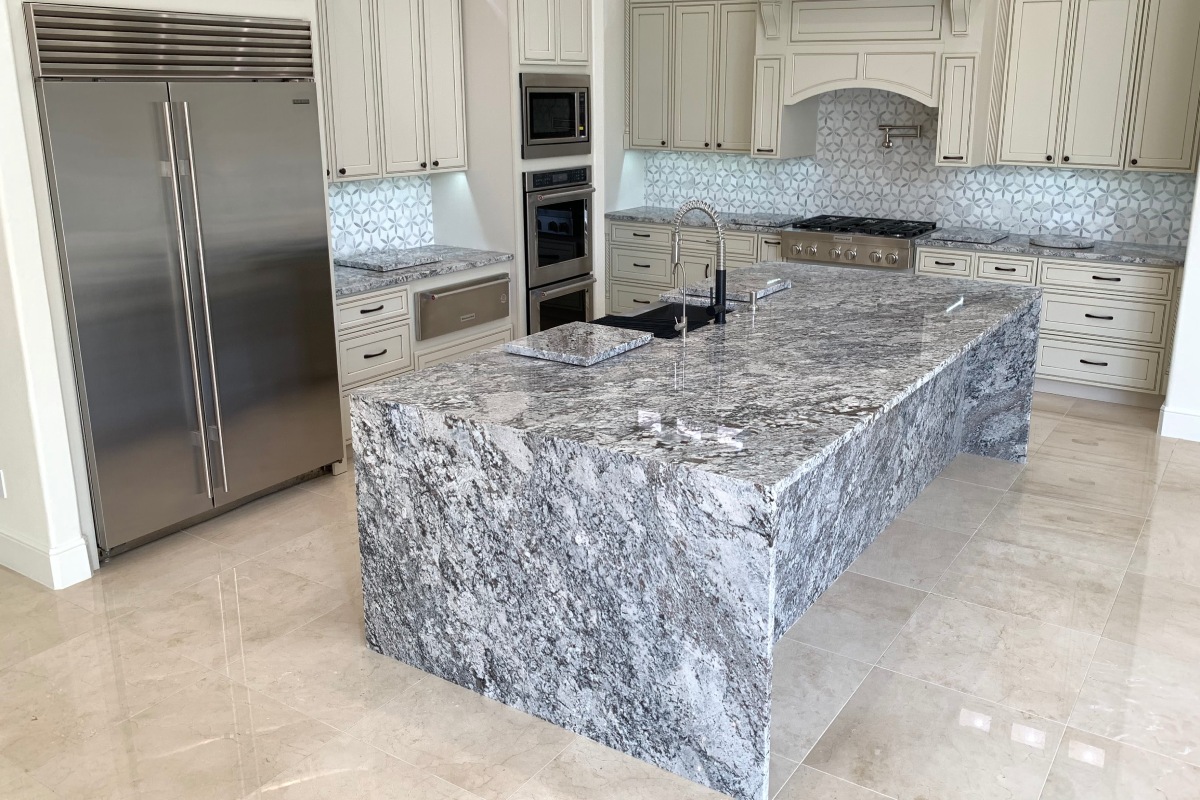 Modern Kitchen with marble Counter top